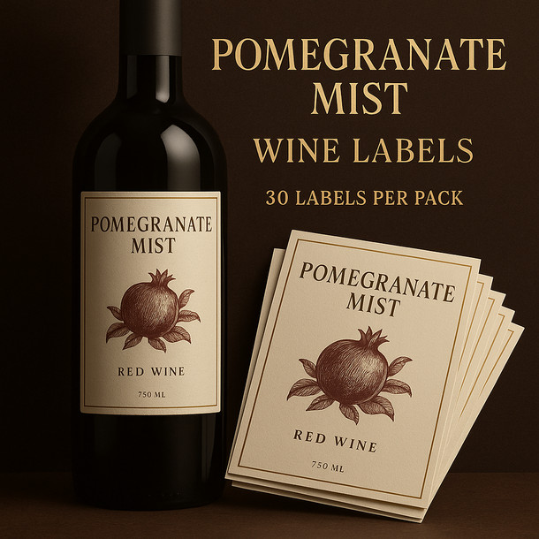 Island Mist Pomegranate Mist Wine Labels 30 ct