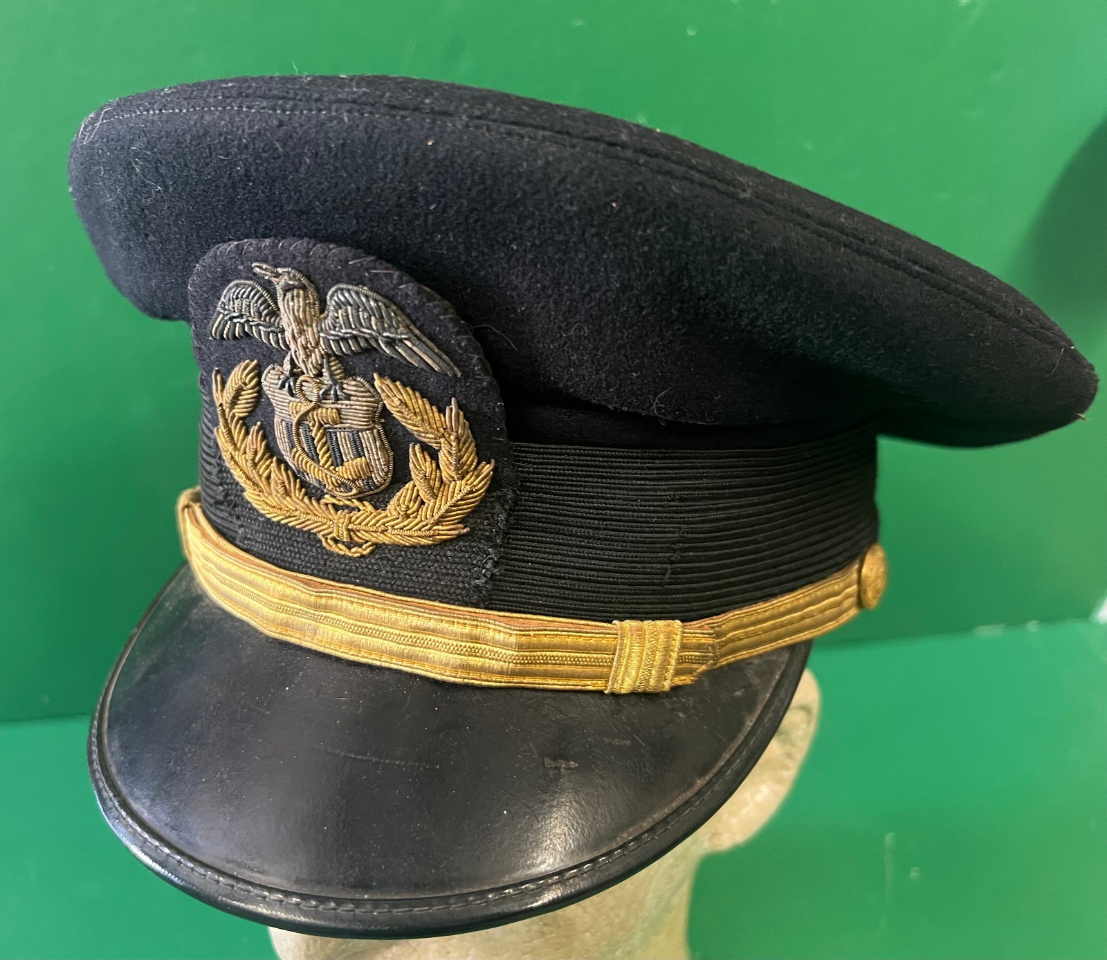 US MARITIME SERVICE OFFICER’S VISOR CAP W/BULLION BADGE