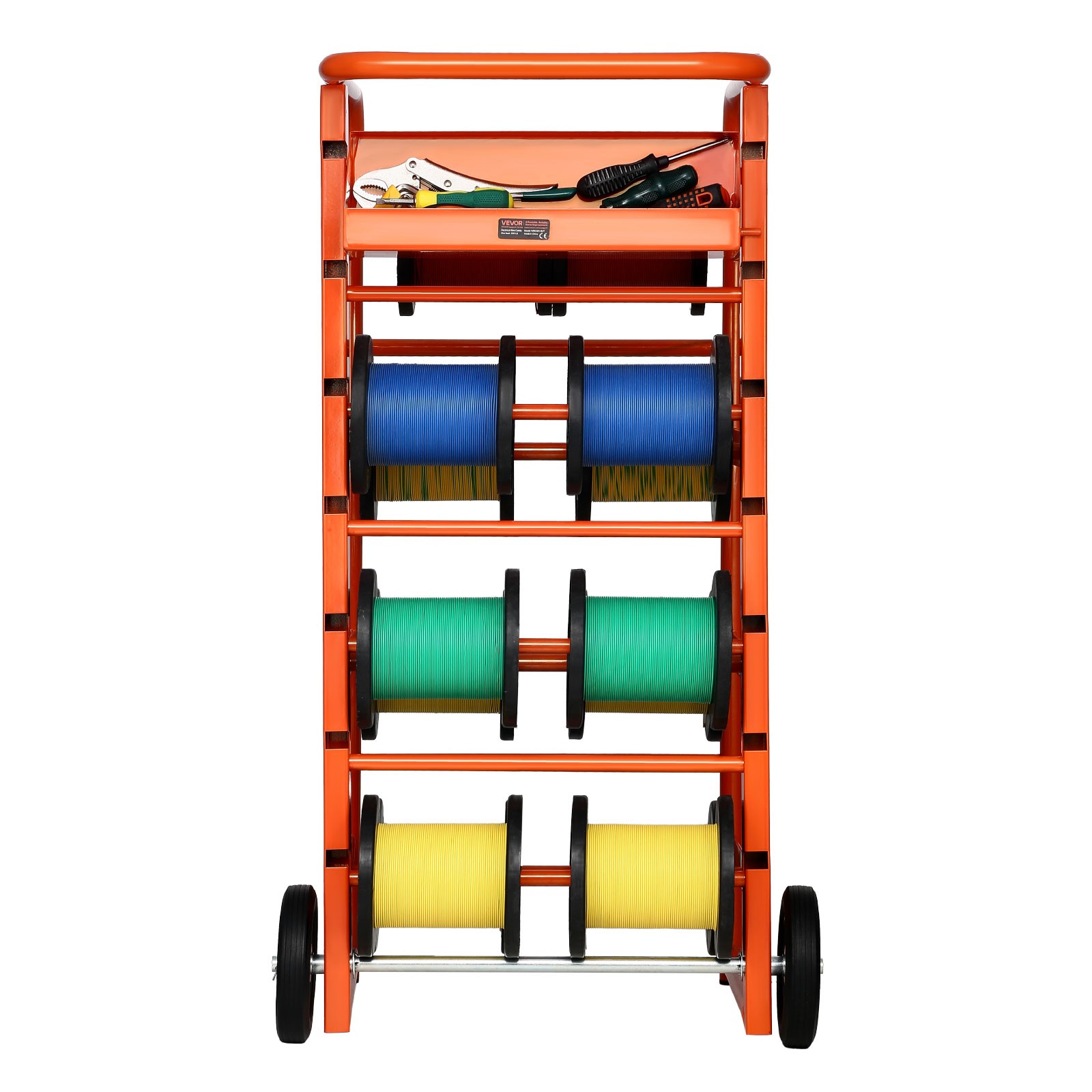 VEVOR Wire Spool Rack 11 Rods Cable Caddy Wire Spool Cart for Industrial