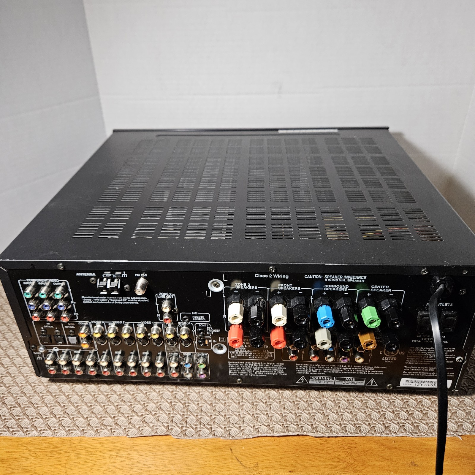 Onkyo TX-SR701 6.1 Channel 600 Watt Home Theater AV Receiver Amplifier TESTED