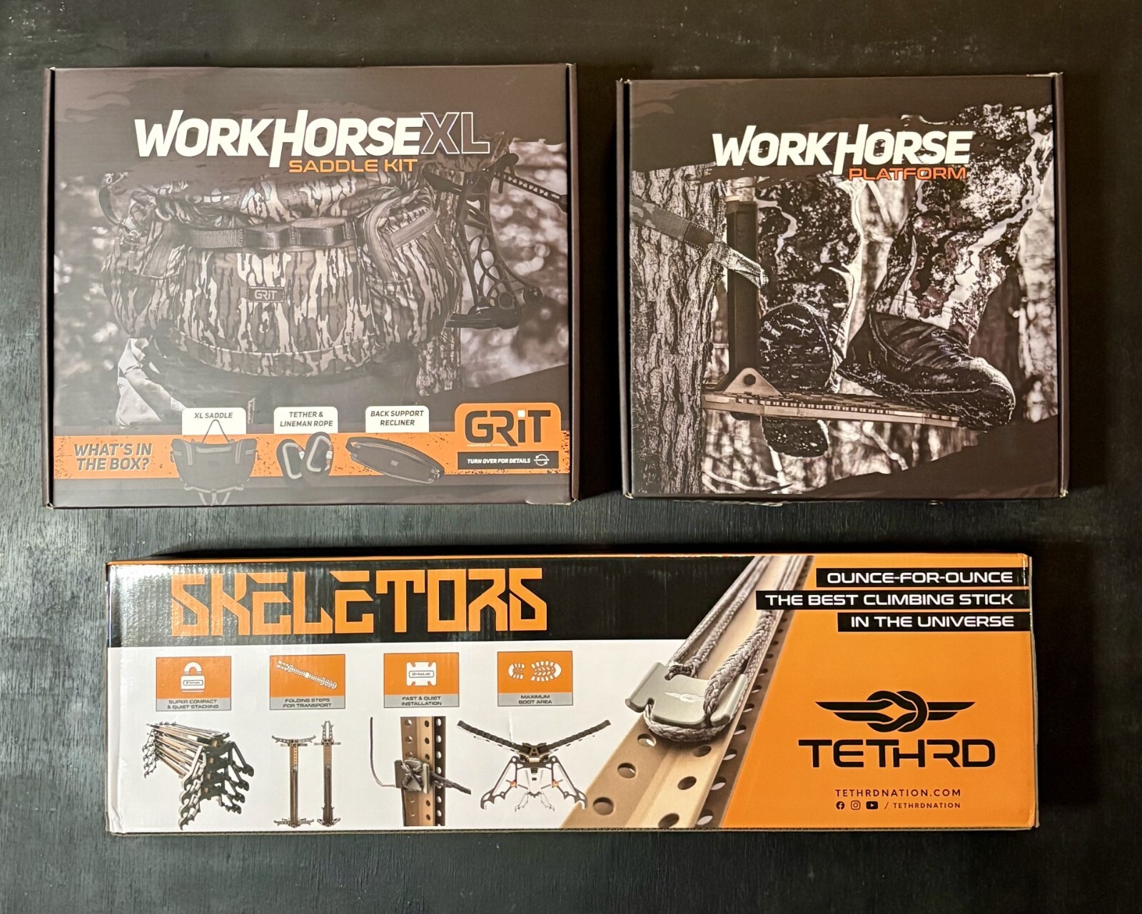 Tethrd Grit XL Saddle Kit Bottomlands Platform Skeletor Sticks Combo Package New