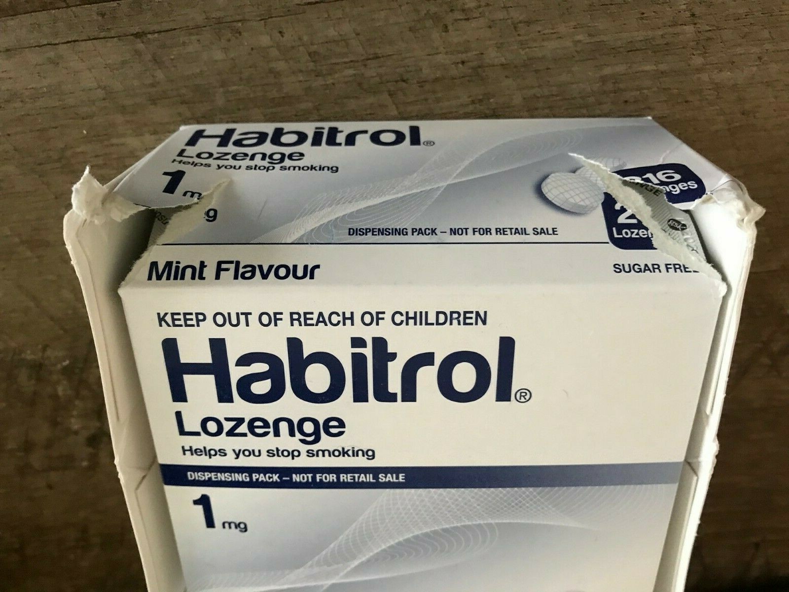 DENTED Habitrol Nicotine Lozenge 1mg MINT Flavor Lozenges 216 Pieces Sugar Free