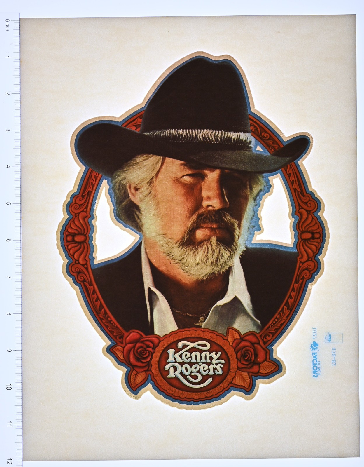 Original VINTAGE 1970s Heat Transfer | Kenny Rogers Portrait Country Singer
