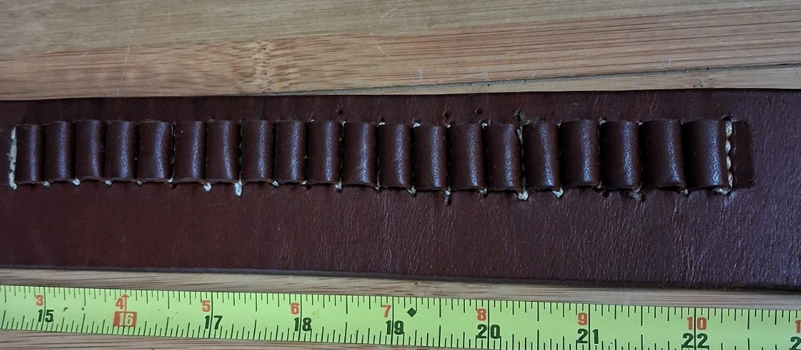 Leather Ammunition Belt, Holds 25 Rounds. Shooting Belt, Cartridge Belt, Guide