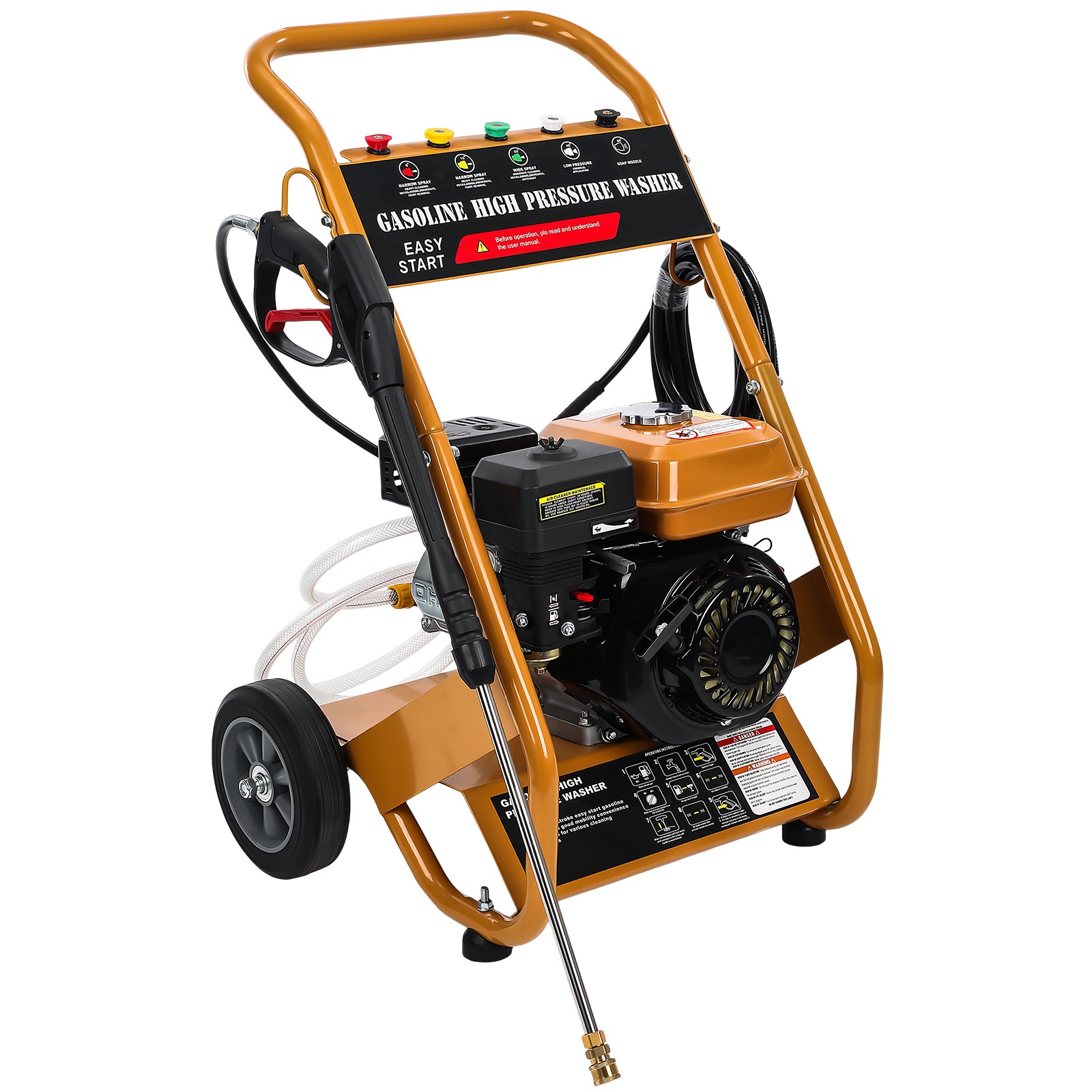 3950 PSI Gas Pressure Washer 5 Nozzles Gas Powered Washer 7HP 2.6 GPM 212cc