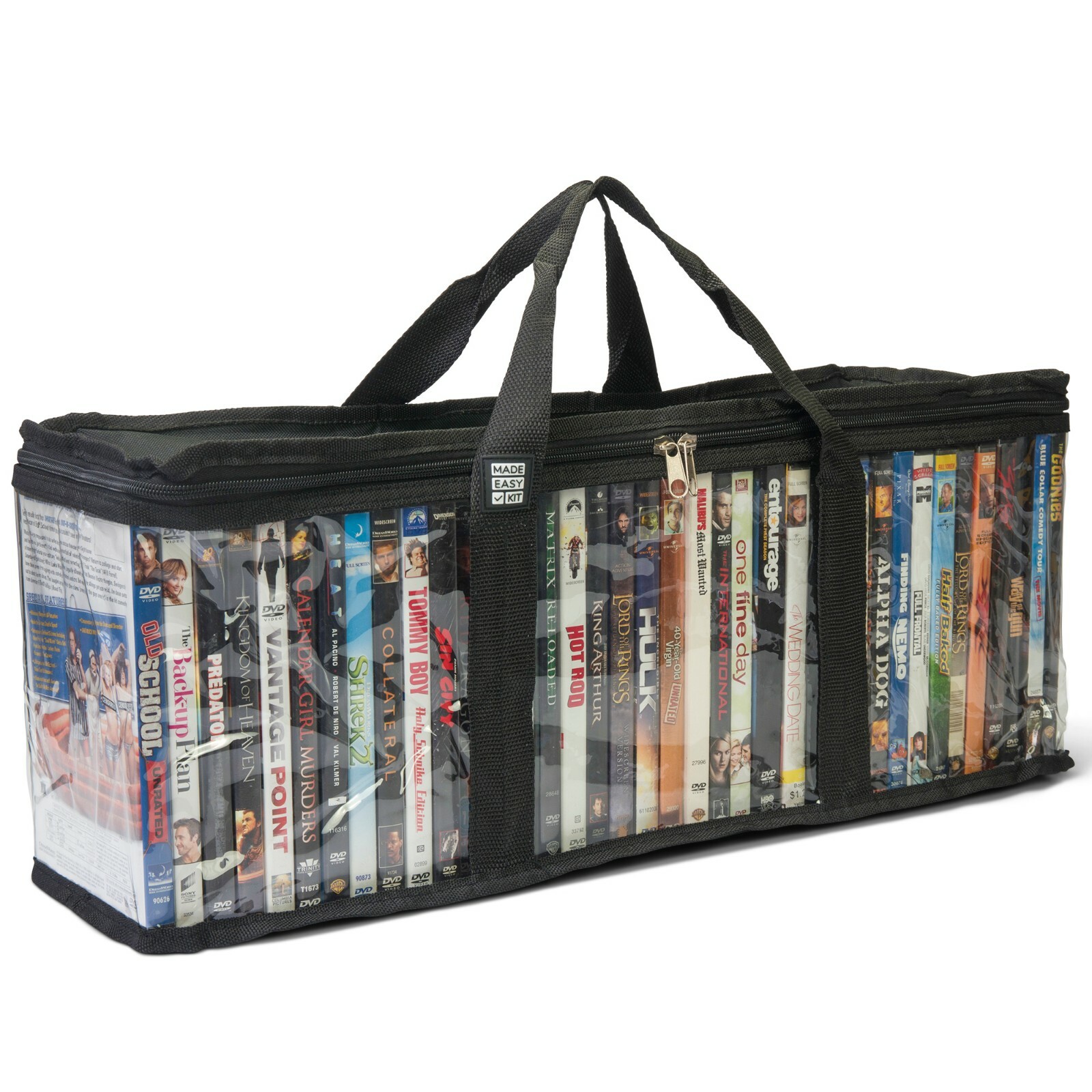 Made Easy Kit DVD Storage Case Portable Clear Organizer w/ Dividers Fits 40 DVDs