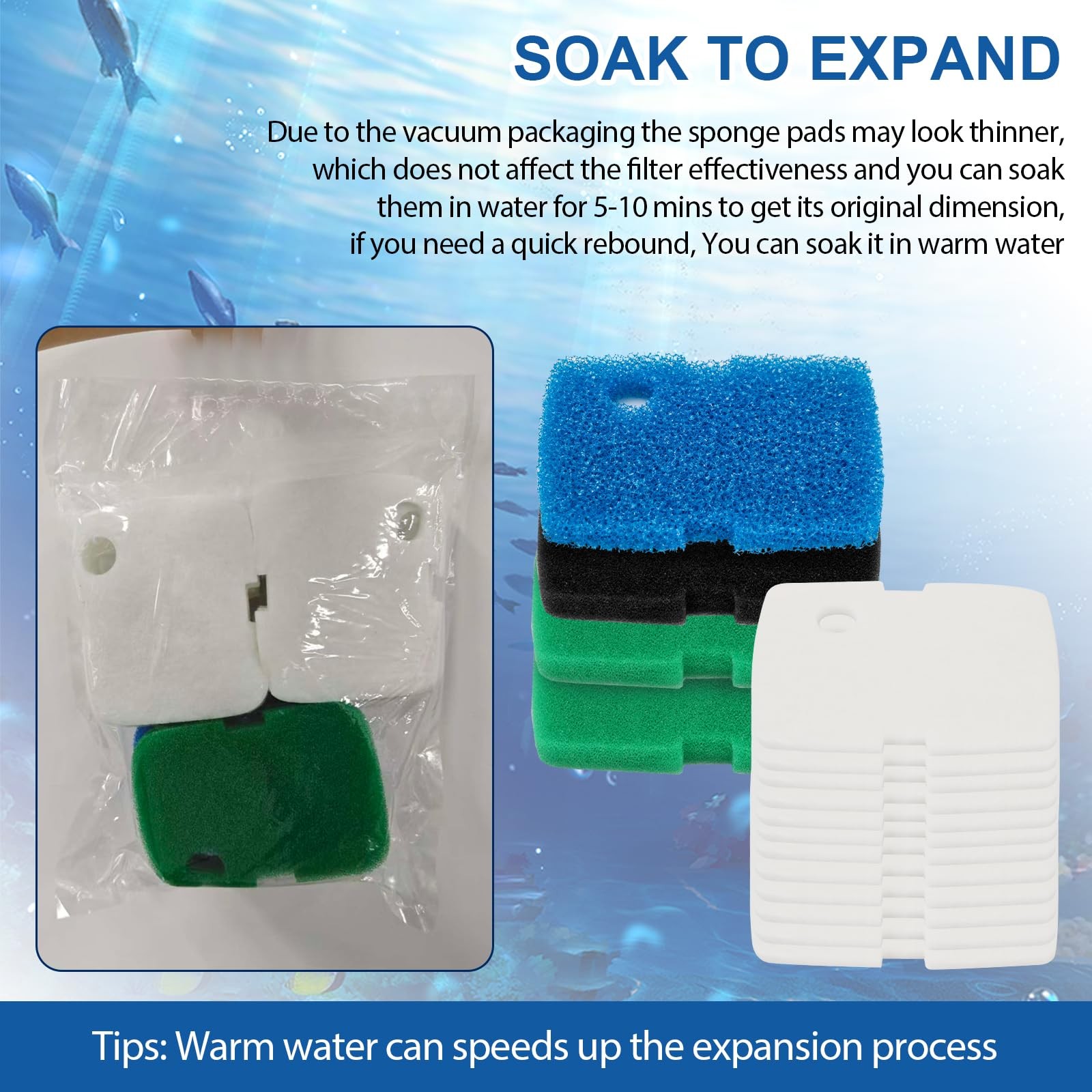 Replacement Canister Filter Pads for Blue Green Black White