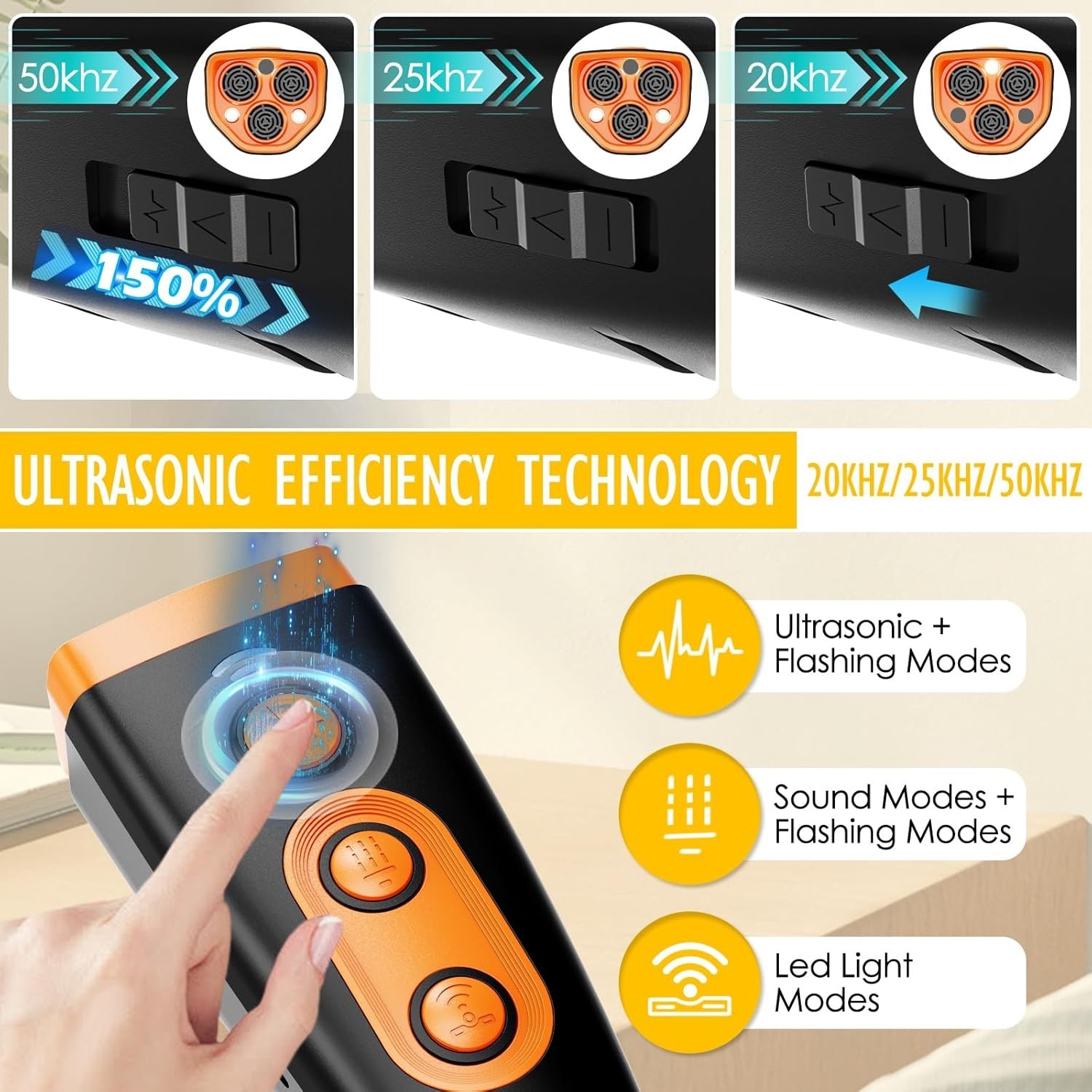 2026 Portable Ultrasonic Dog Repeller Stop Barking Anti Bark Device Rechargeable