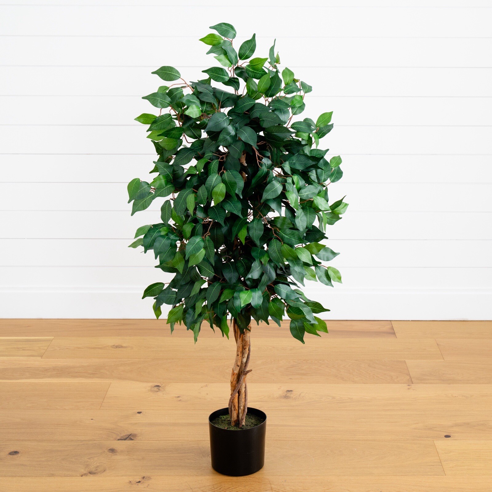 4’ Ficus Artificial Tree with Natural Trunks Home Decor. Retail $89