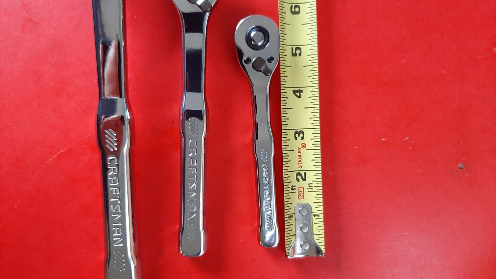 NEW CRAFTSMAN 3 Piece FULL POLISH Thin Low Profile 72T Ratchet Set 1/4 3/8" 1/2"