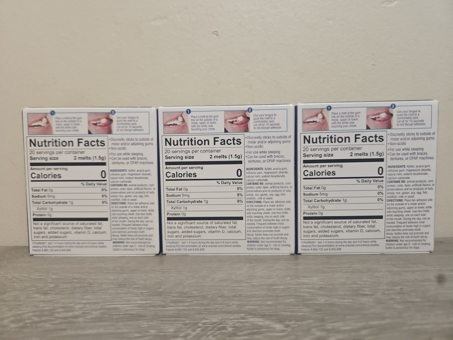 Lot Of 3 Oracoat XyliMelts for Dry Mouth Night / Day - Moisturizing 10/28