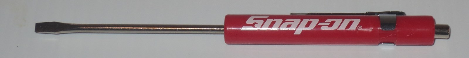 (10)TEN Snap on Pocket Screwdriver Flat Tip Screwdrivers, Magnet End, MIXED .NEW