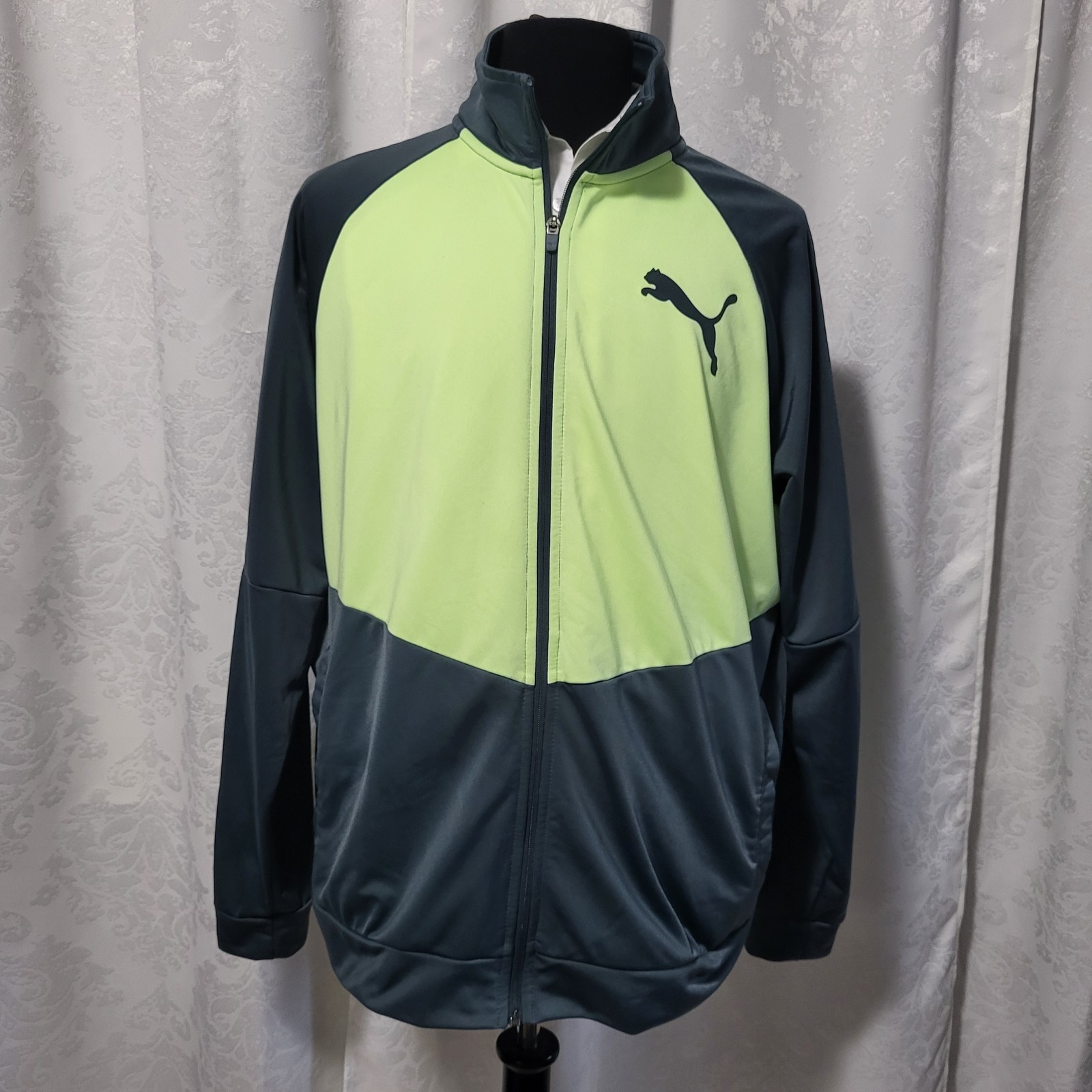 PUMA Colorblock Track Jacket Sweater Sport Retro Men's Full Zip Sz XXL