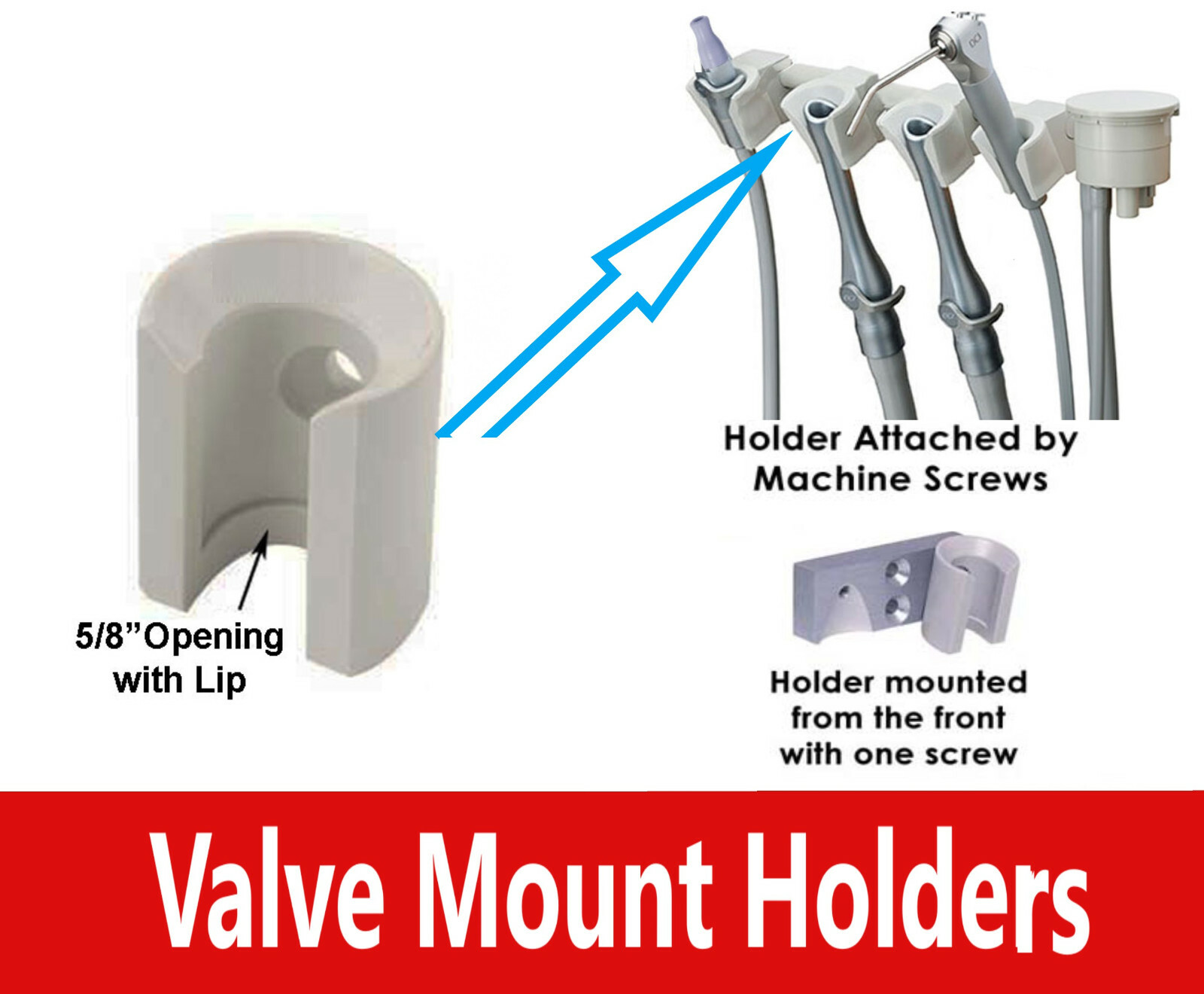 Dental Holder Assy, Standard For Handpieces, A/W syringes, Saliva Ejectors