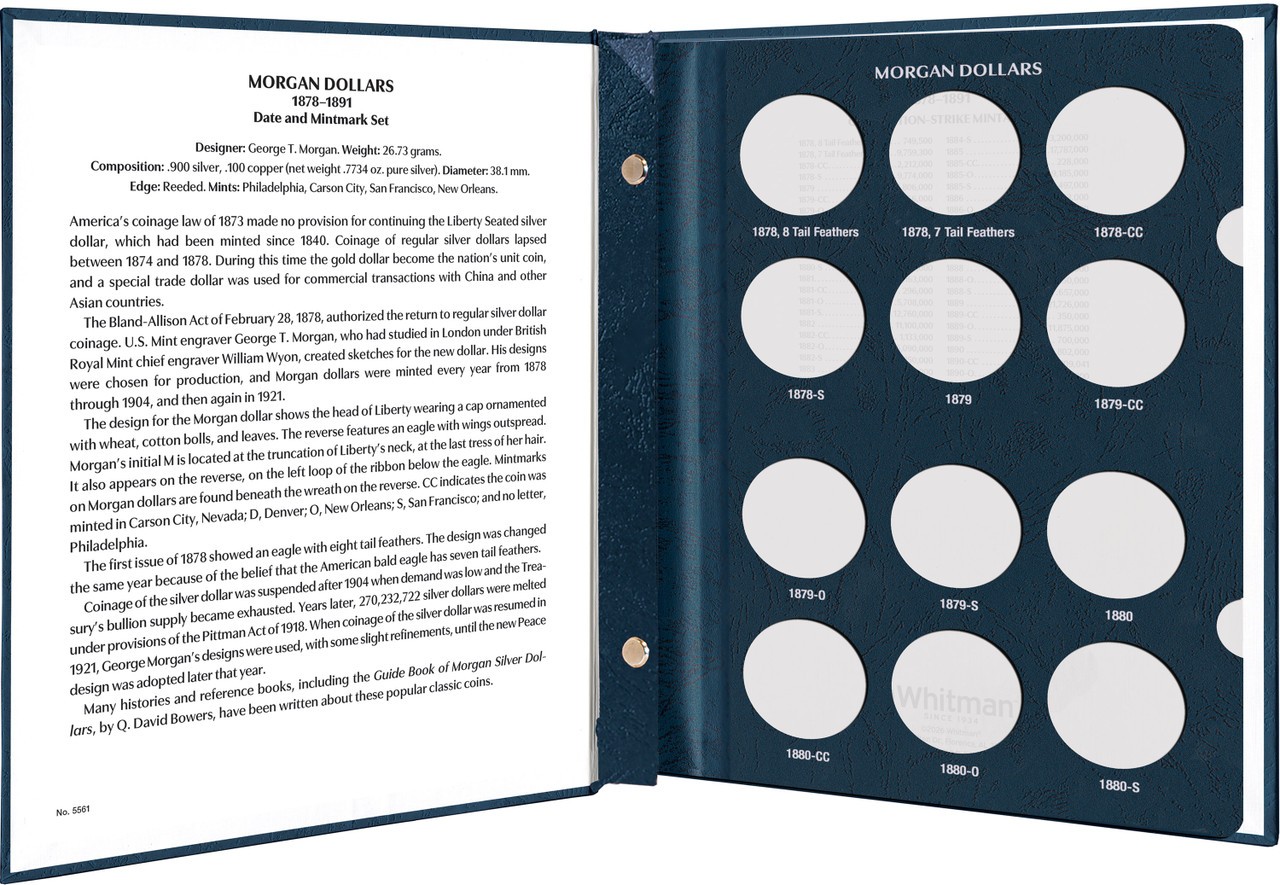 Whitman Prestige™ Coin Album - Morgan Dollars: 1878-1891 Date & Mintmark Set
