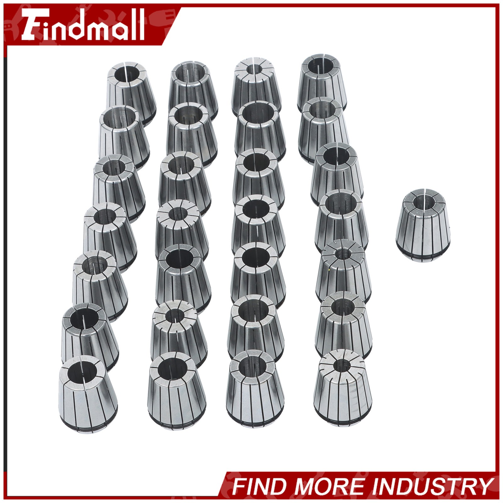 Findmall ER40 29Pcs Collet Set High Precision CNC Spring Collets