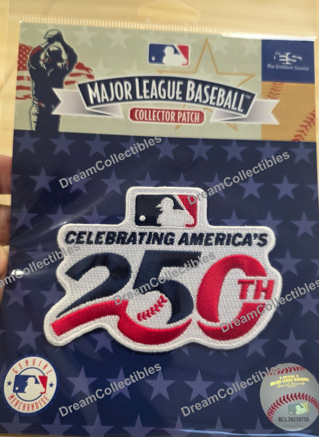 OFFICIAL 2026 MLB Celebrating America's 250th Baseball Patch USA 250 Patch