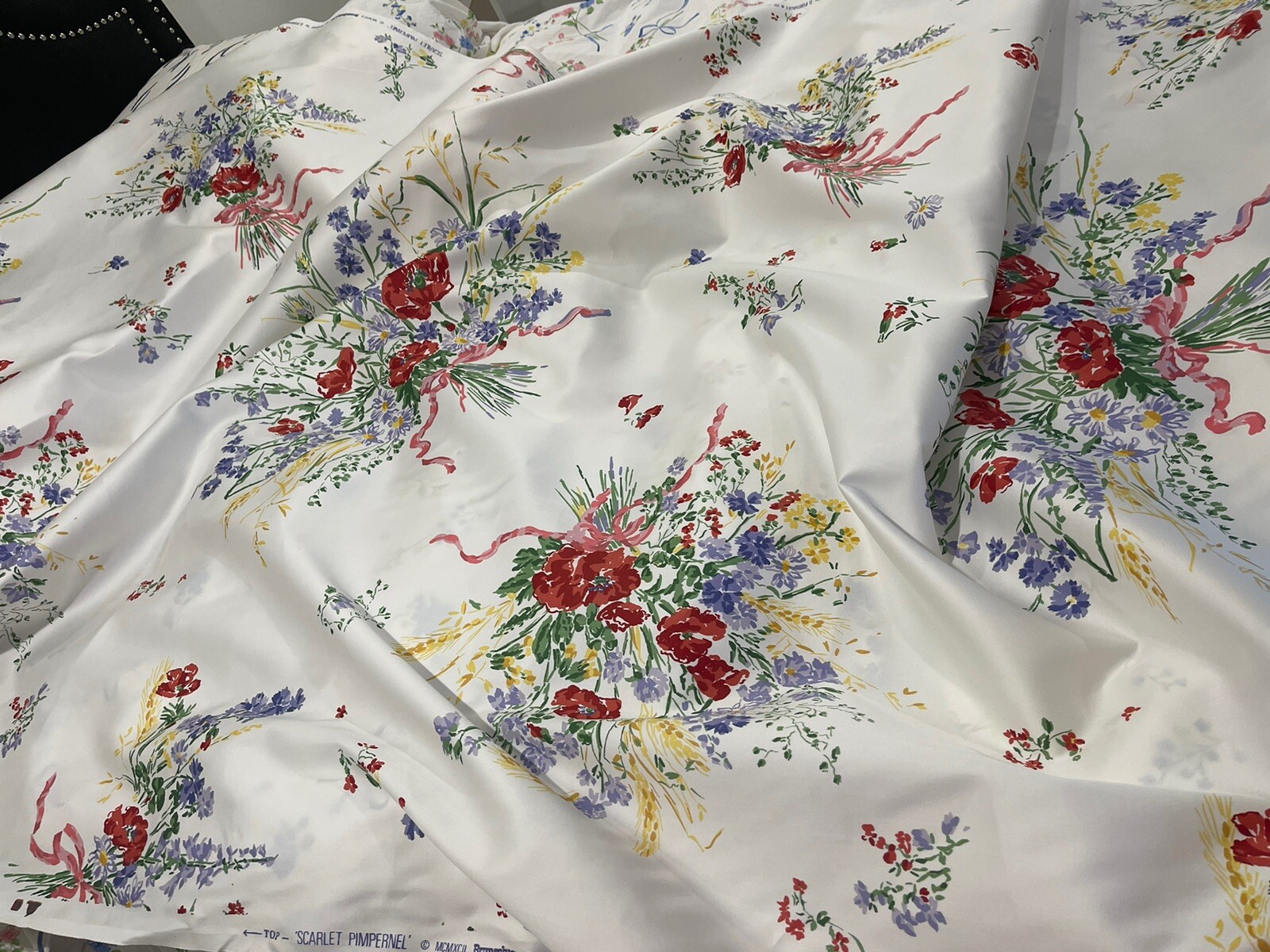 D. Porthault 100% Cotton Print 54” Fabric Projects Sateen Finish By Yard