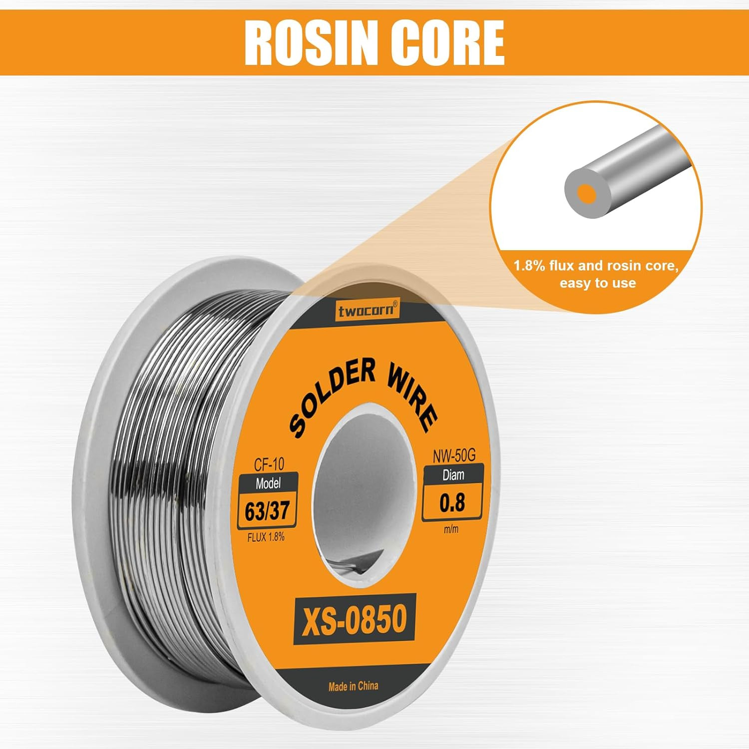 63/37 Solder Wire High Purity No-Wash Tin-Lead Rosin Cored Wire with 1.8% Flux