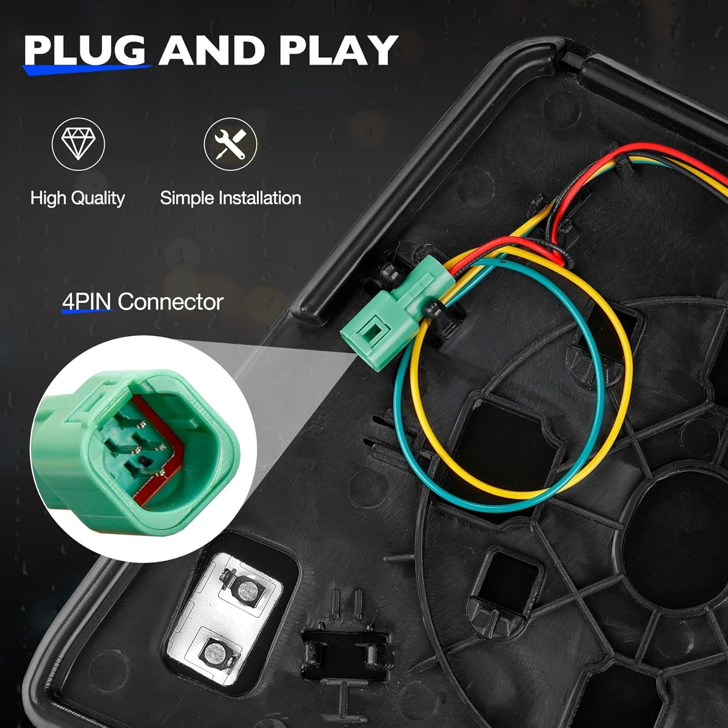 Right Passenger Side Heated Mirror Glass w/ BSM Signal For 02-20 Toyota Tundra