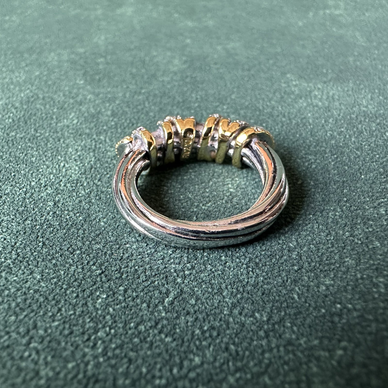 David Yurman Sterling Silver Helena Ring with 18K Gold & Diamonds Sz 7