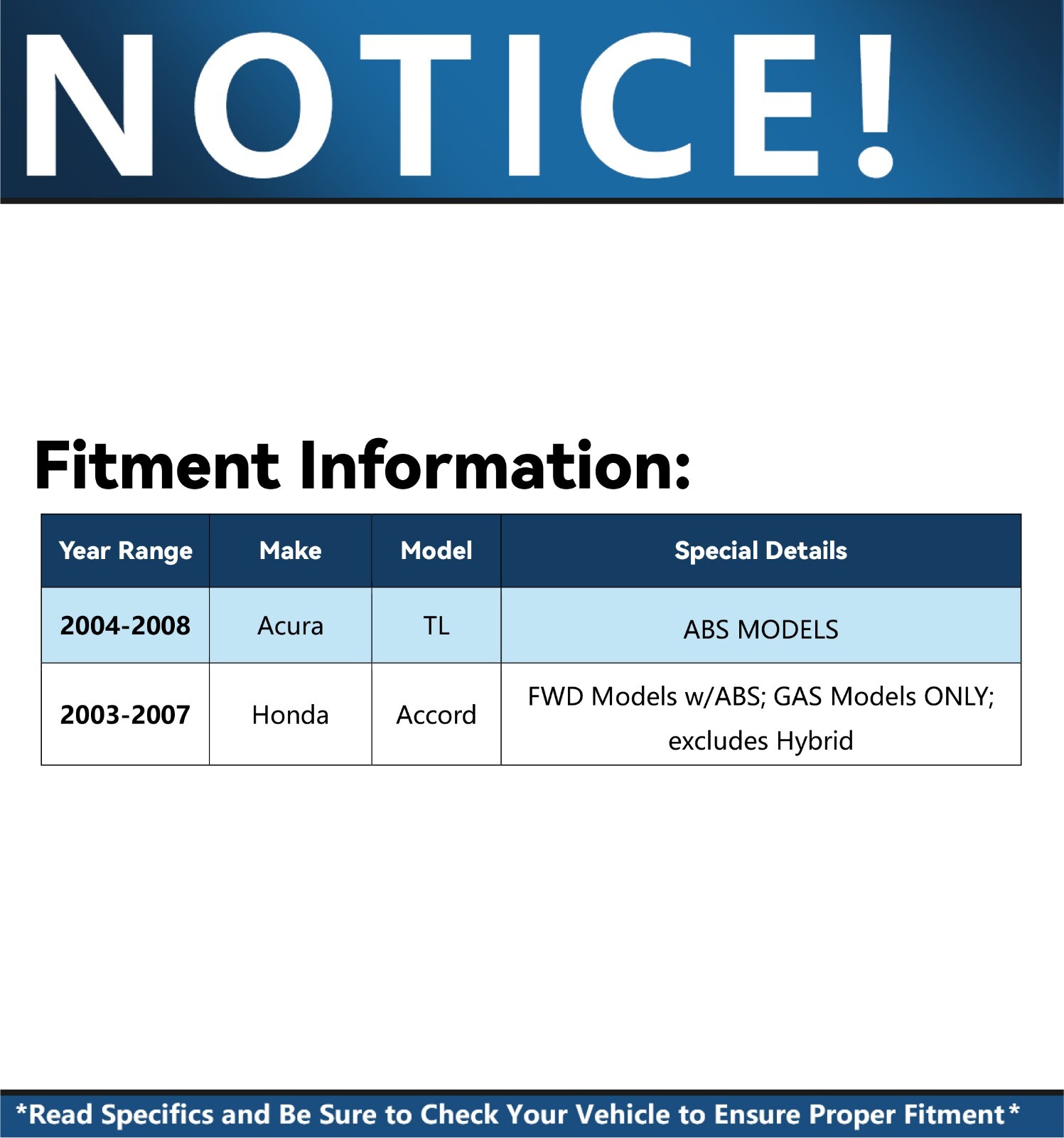 4pc FRONT Wheel Bearing & REAR Wheel Hub for Acura TL Honda Accord w/ABS Gas