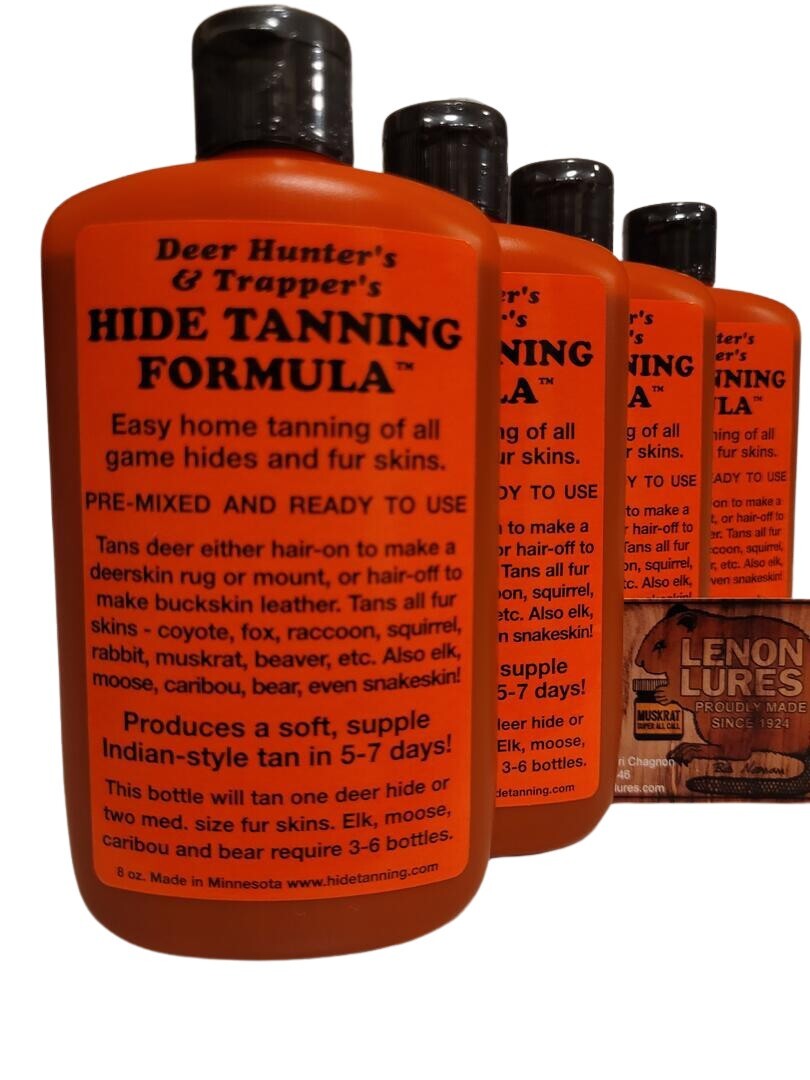 Deer Hunter's & Trapper's HIDE TANNING FORMULA 8 oz Bottle Sold By Lenon Lures