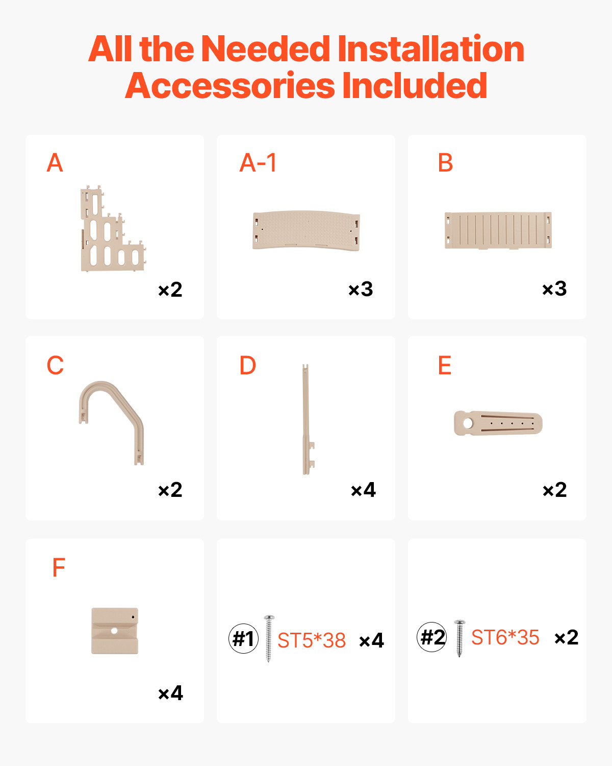 3-Step Taupe Pool Ladder of Double Handrails Supports 400 lb for 36-48 In Pools