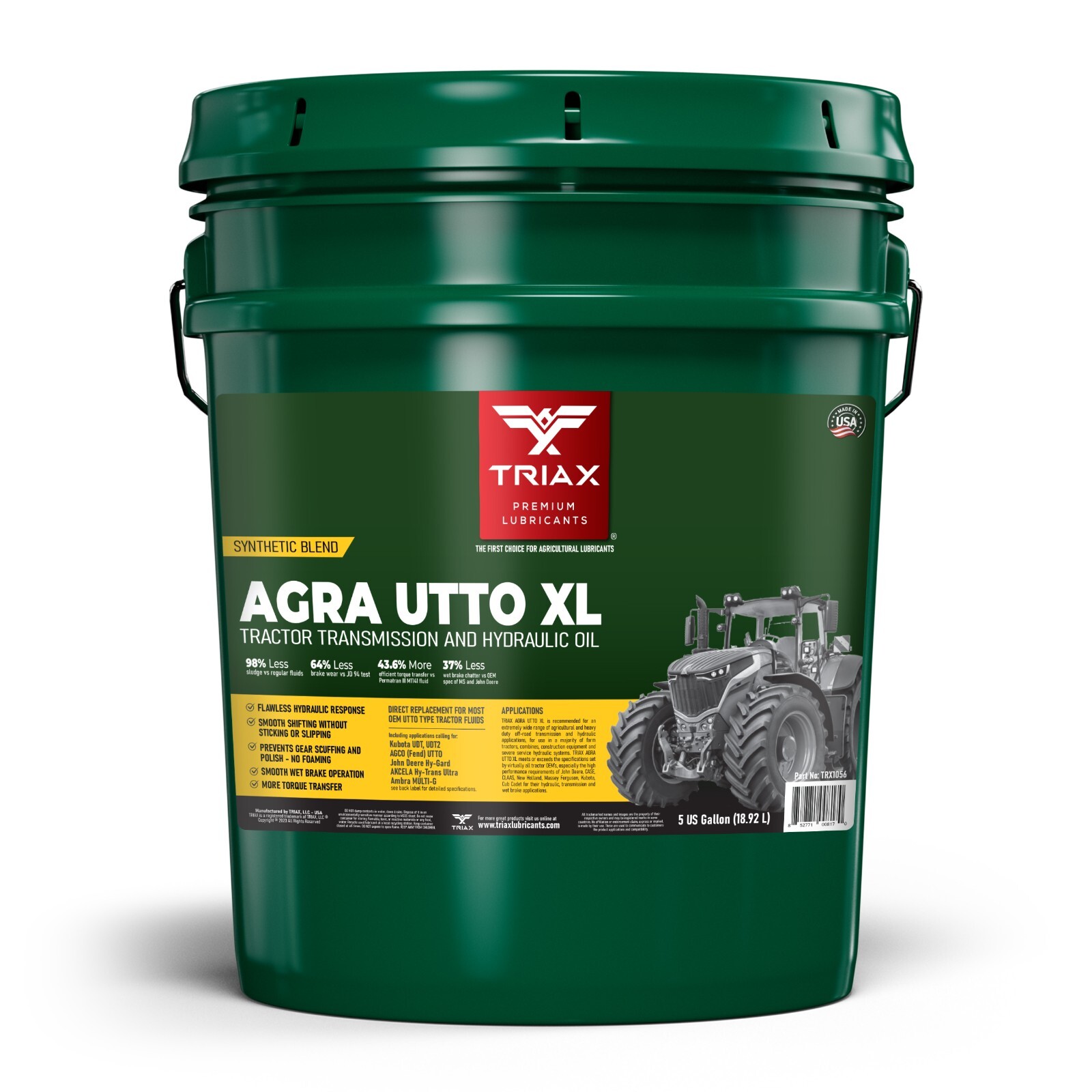 TRIAX Agra UTTO XL Synthetic Blend Tractor Transmission Hydraulic (5 Gal. Pail)