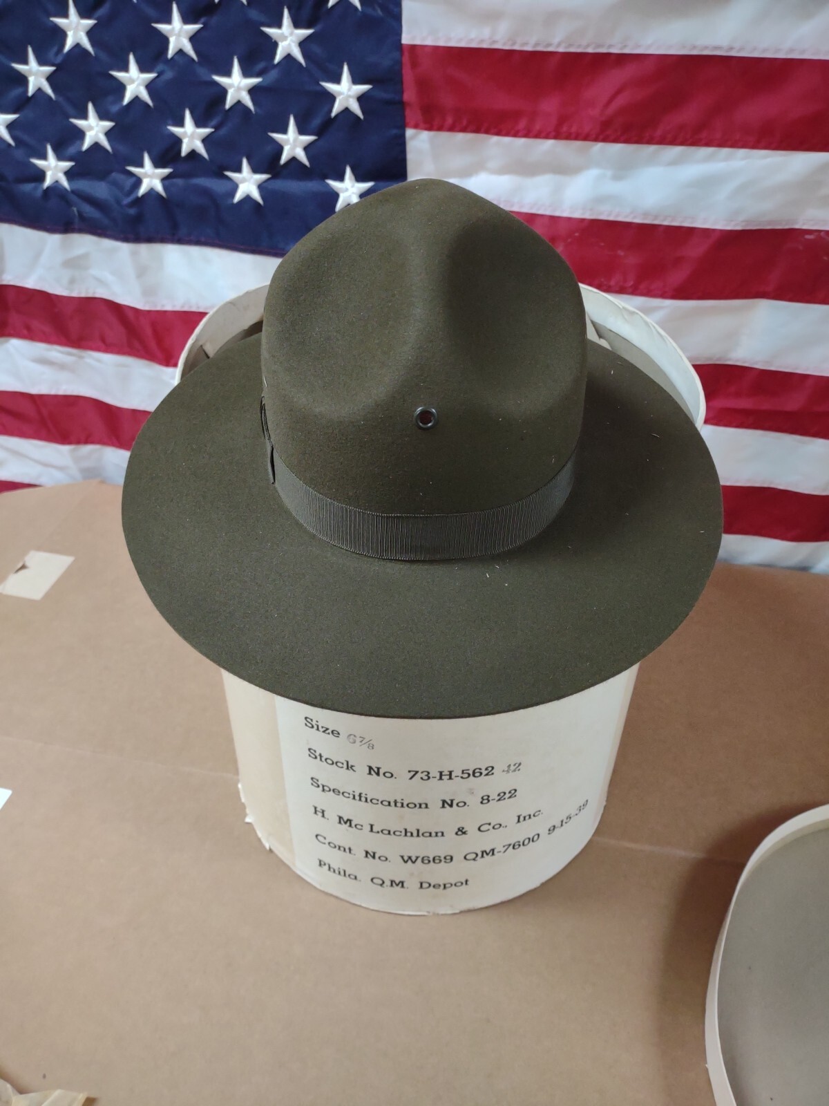 1 Lot Of 4 Original 1939 WWII Era U.S. Army Campaign Hat 6 7/8 New Original Box