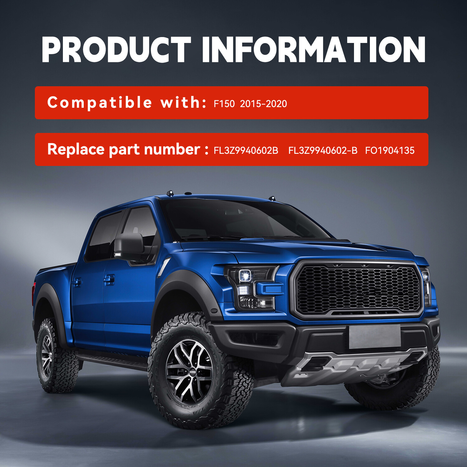 For 2015-19 Ford F150 Tailgate Moulding Cover With Flexible Step FL3Z-9940602-B