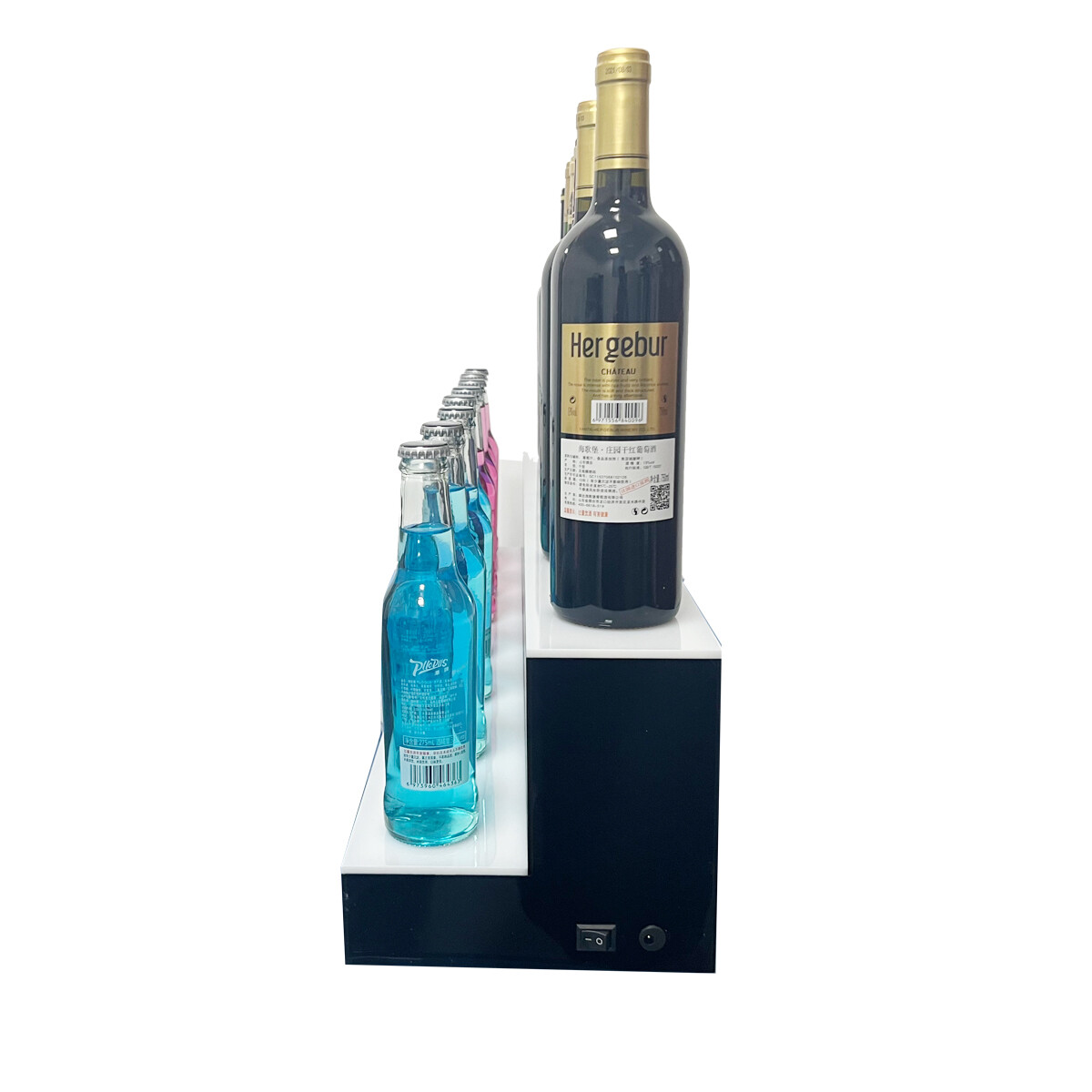 LED Lighted Liquor Bottle Display Shelf Bar Display Shelf Bottle Stand 110V