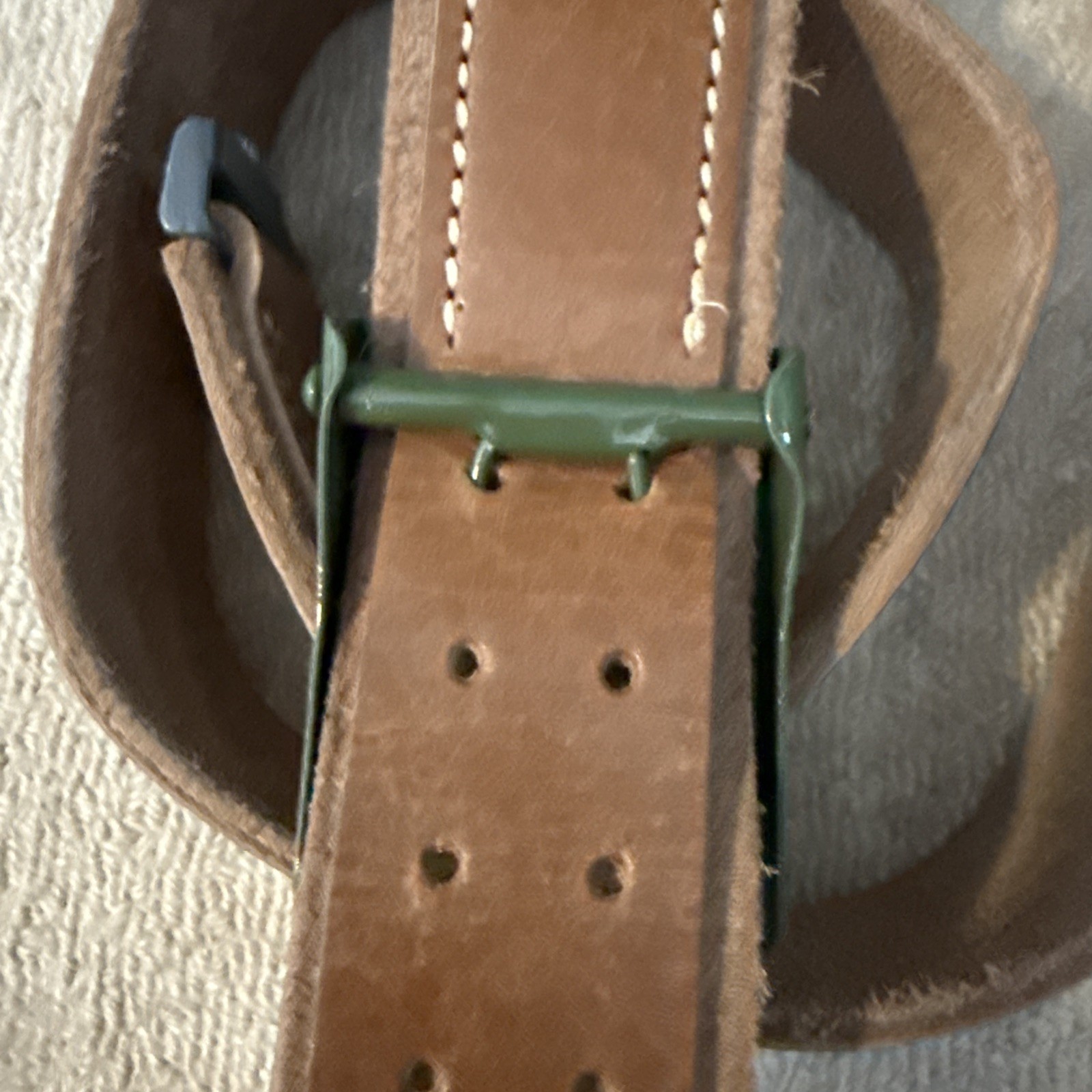 WWI GERMAN PRUSSIAN EM NCO M1915 COMBAT FIELD BELT BUCKLE & ADJUST LEATHER BELT