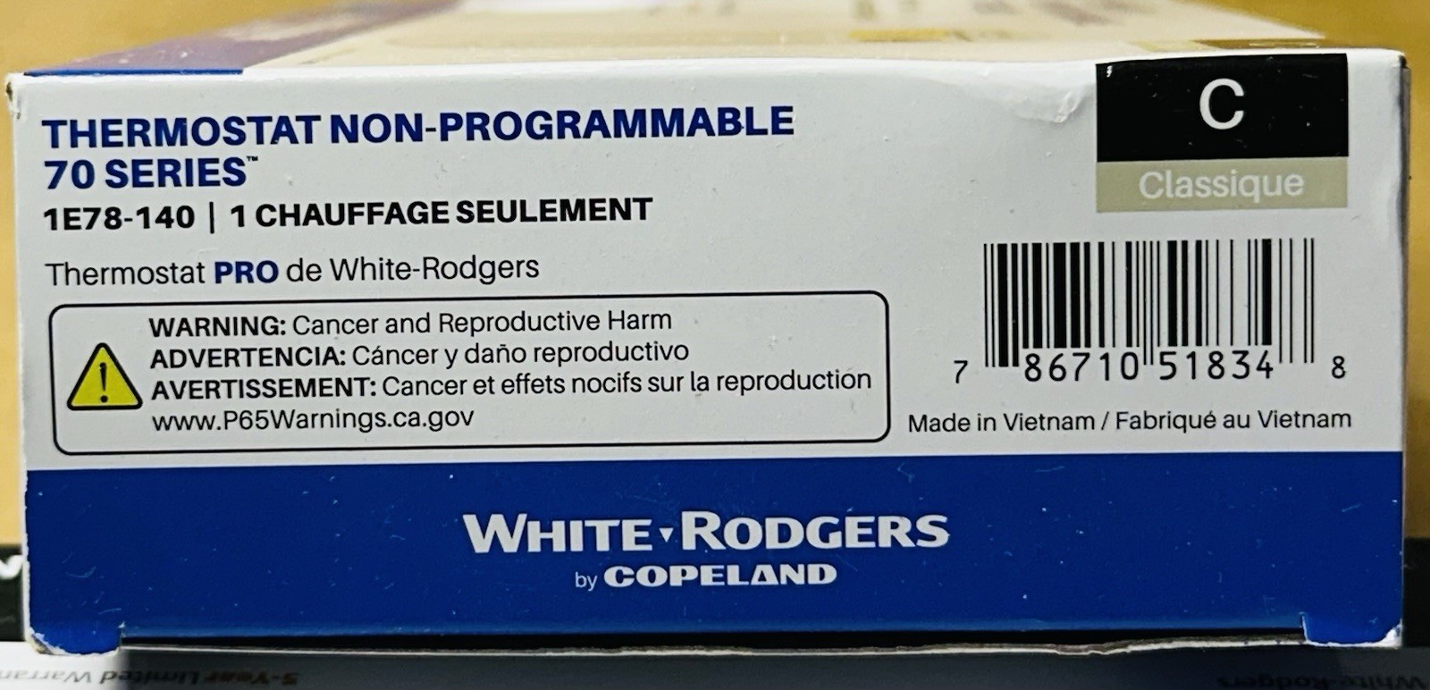 Emerson 1E78-140 Non-Programmable Heat-Only Thermostat - New & Factory Sealed