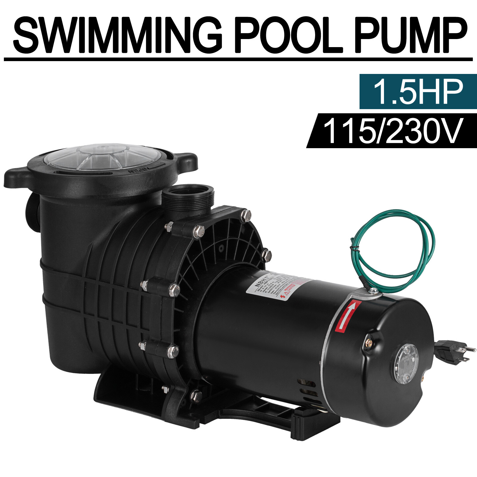 Hayward 1.5HP Swimming Pool Pump In/Above Ground w/ Motor Strainer Filter Basket