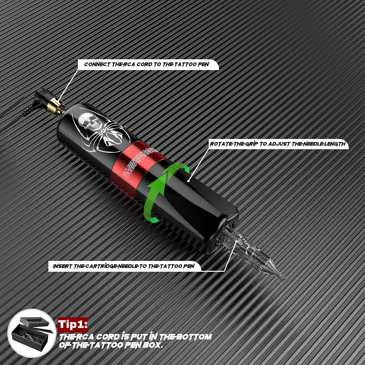 Maquina De Tatuaje Kit PROFESIONAL Para Tatuar Tattoo Pluma Artistas NEW