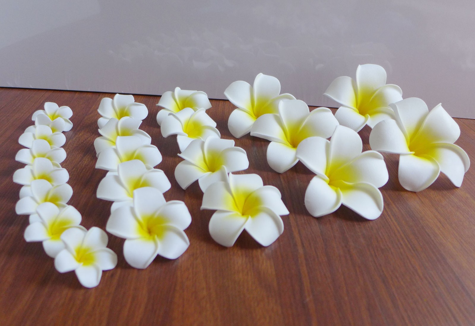 Set of 25 Pieces Artificial Foam Yellow Plumeria Flower Heads
