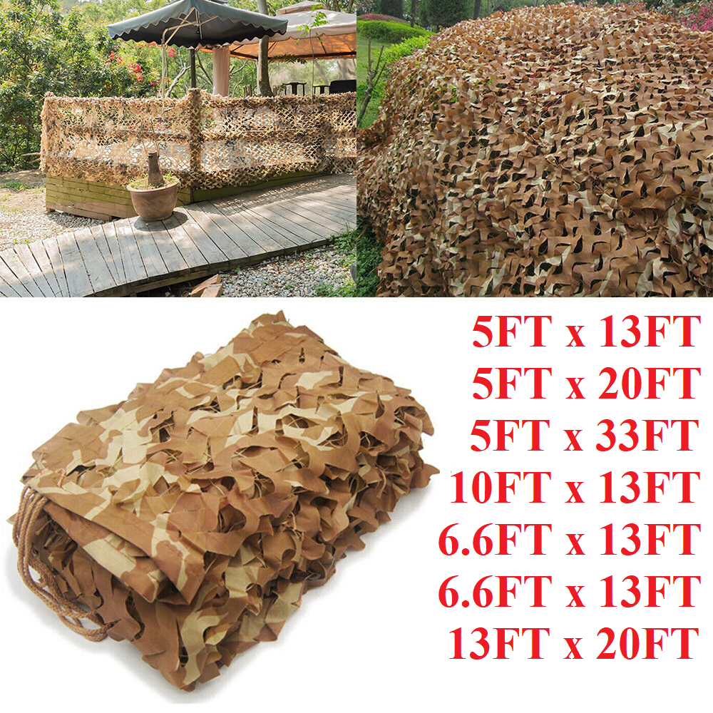 13-26Ft Military Woodland Camouflage Netting Cutable Camo Net Camping Hunting