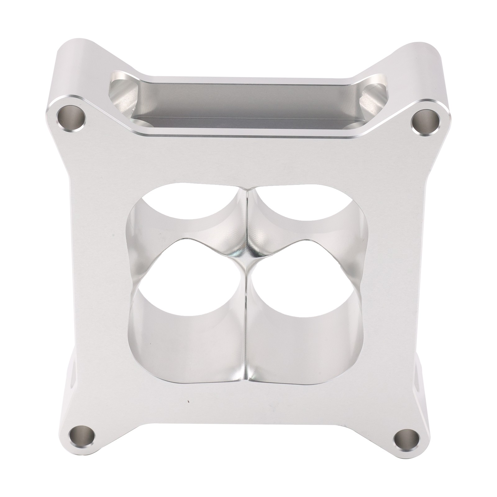Silver 2-inch Aluminum 4150 CNC Machined Carburetor Spacer Square Bore 4 Port US