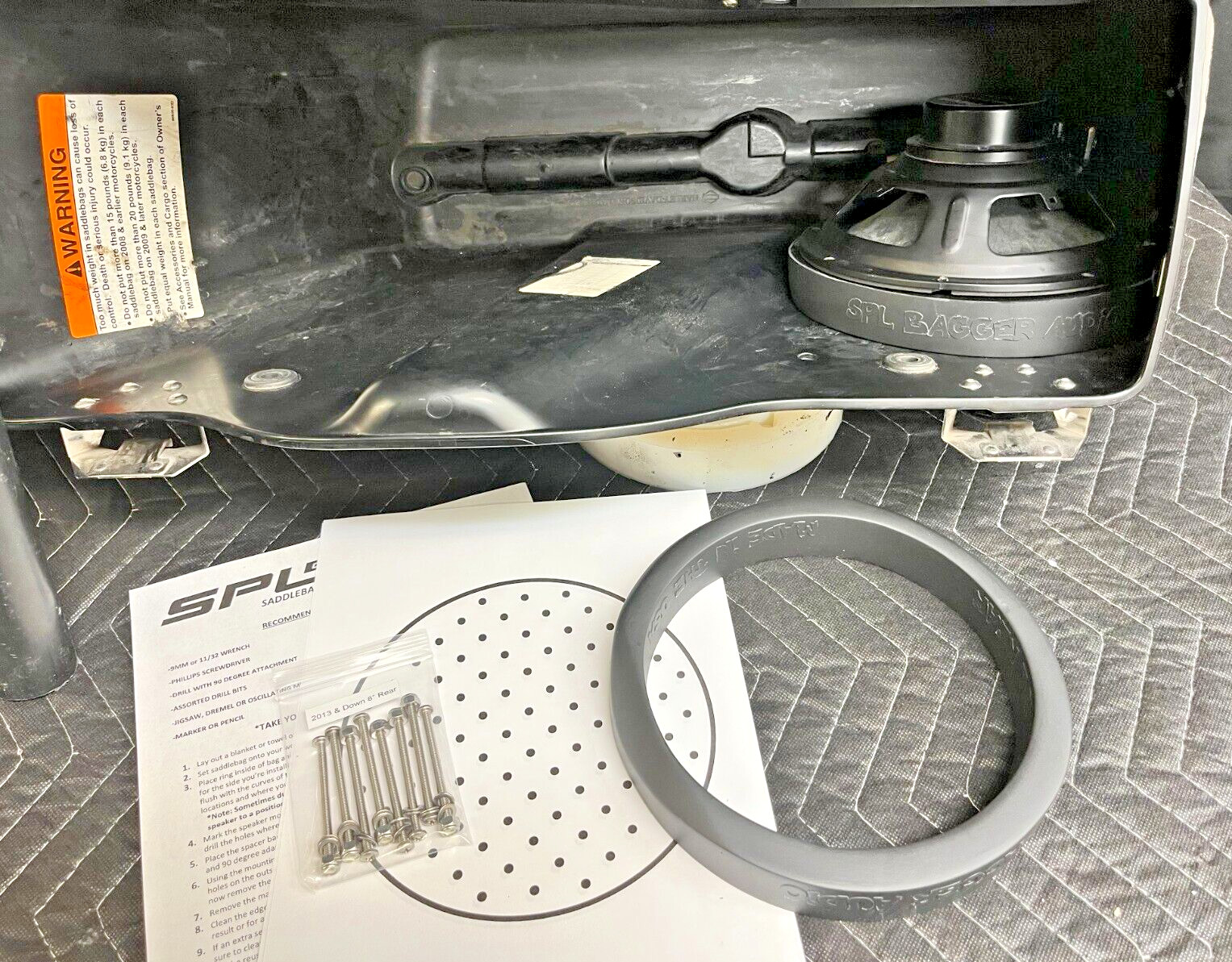 8" Rear Harley Saddlebag Speaker Mounting Ring Adapters 1994-2013