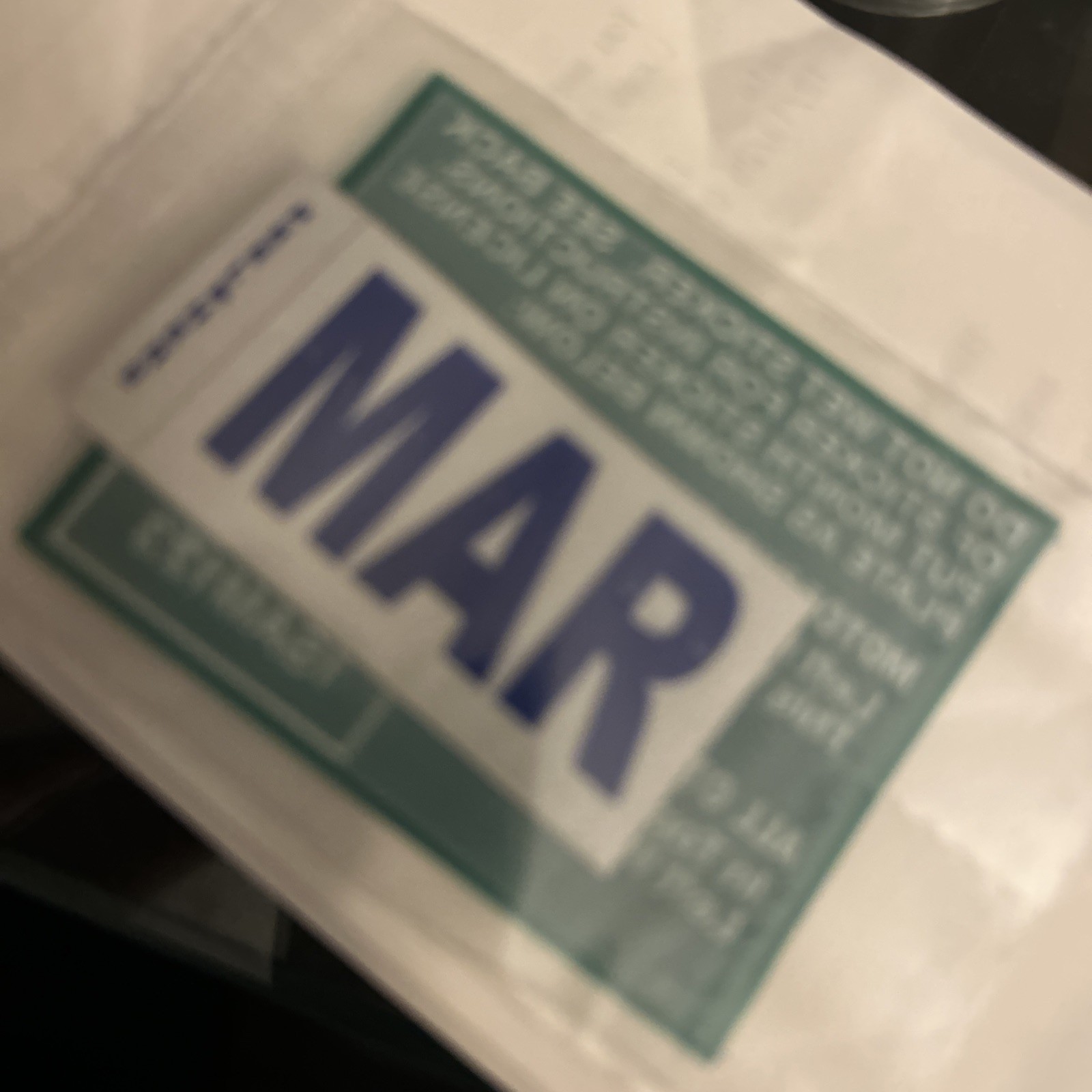 California DMV License Plate Month Sticker - MARCH MAR