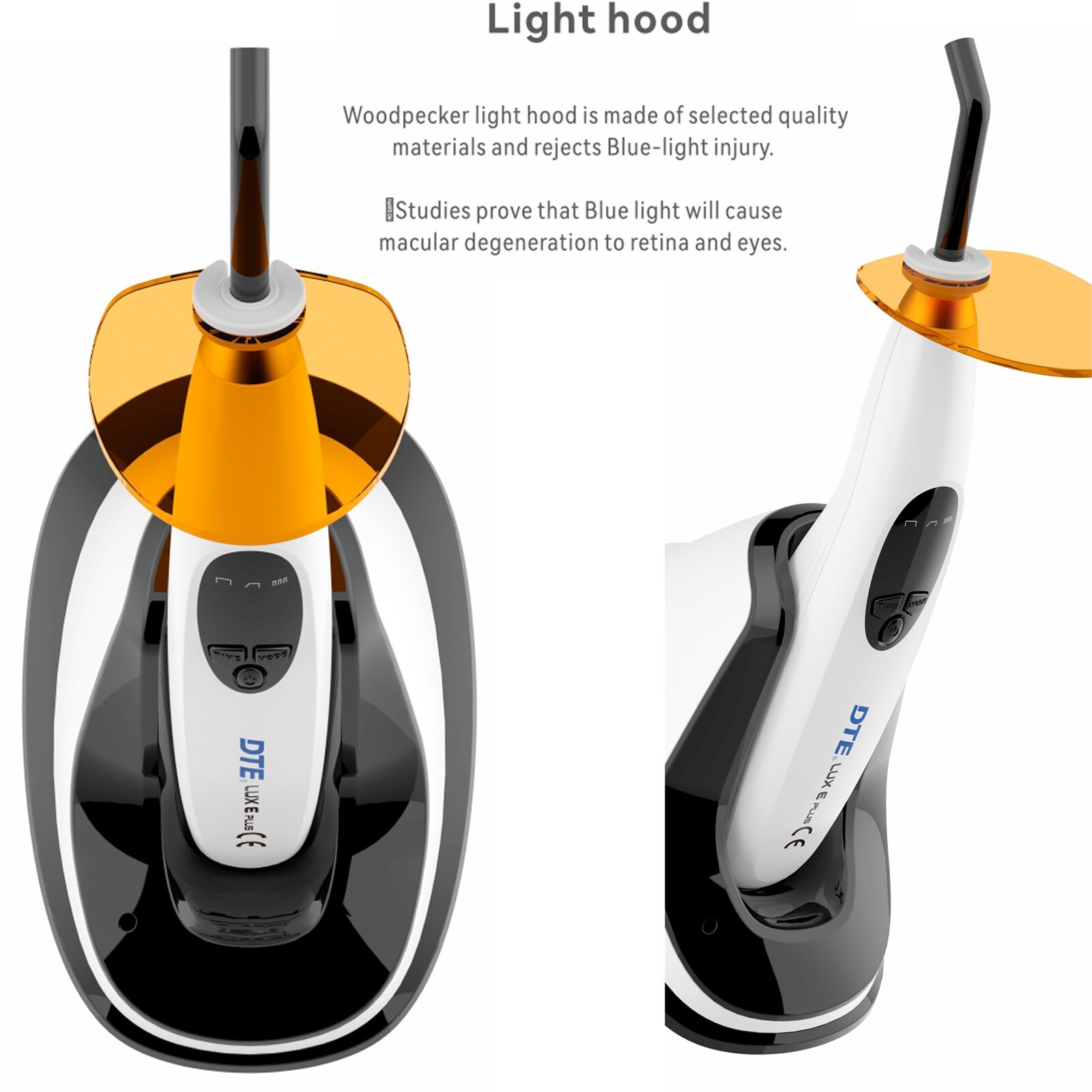 Woodpecker DTE LUX E Plus Dental Curing Light Lamp Wireless Wide Spectrum 3S