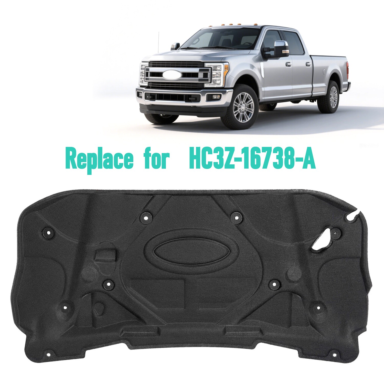 For Ford F-250 F-350 F-450 F-550 Super Duty 2017-2022 2019 Hood Insulation Pad