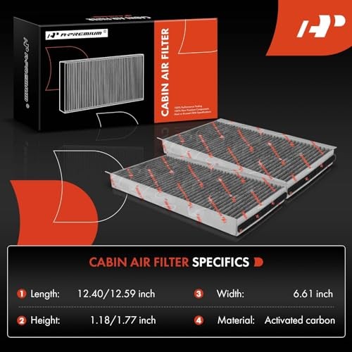 2-PC Cabin Air Filter with Activated Carbon Compatible with BMW 525i, 528i,