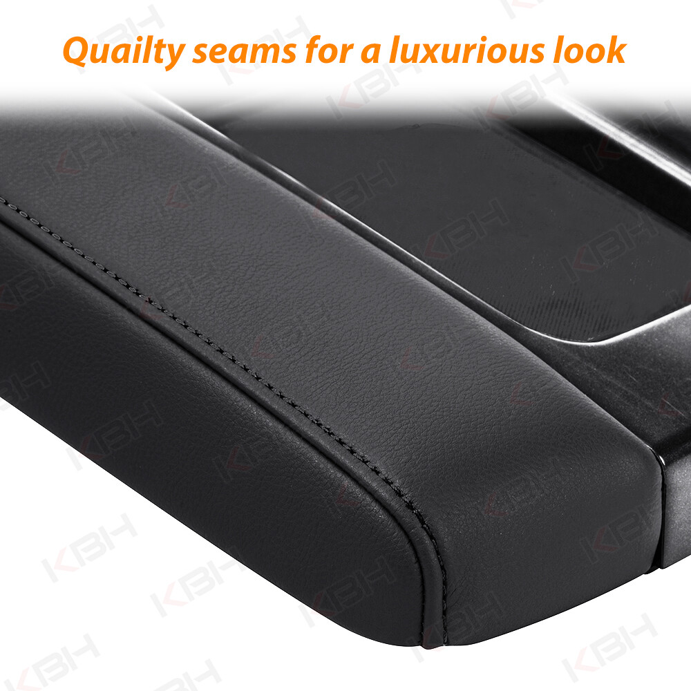 Fit 2014-2018 Chevy Silverado GMC Sierra 1500 Console Lid Armrest Cover Black