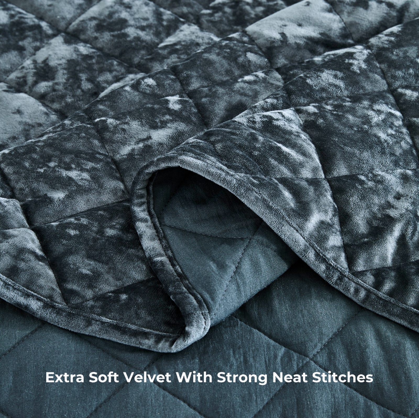 Chezmoi Collection Lux 3-Piece Diamond Stitch Plush Distressed Velvet Quilt Set