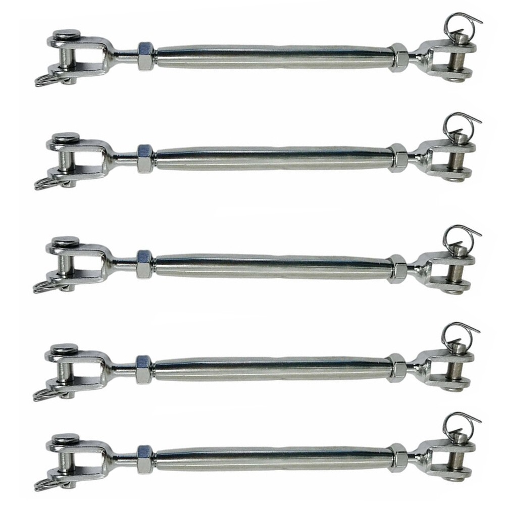 5 PC Marine Stainless Steel 1/4" Closed Body Turnbuckle JAW JAW Rigging