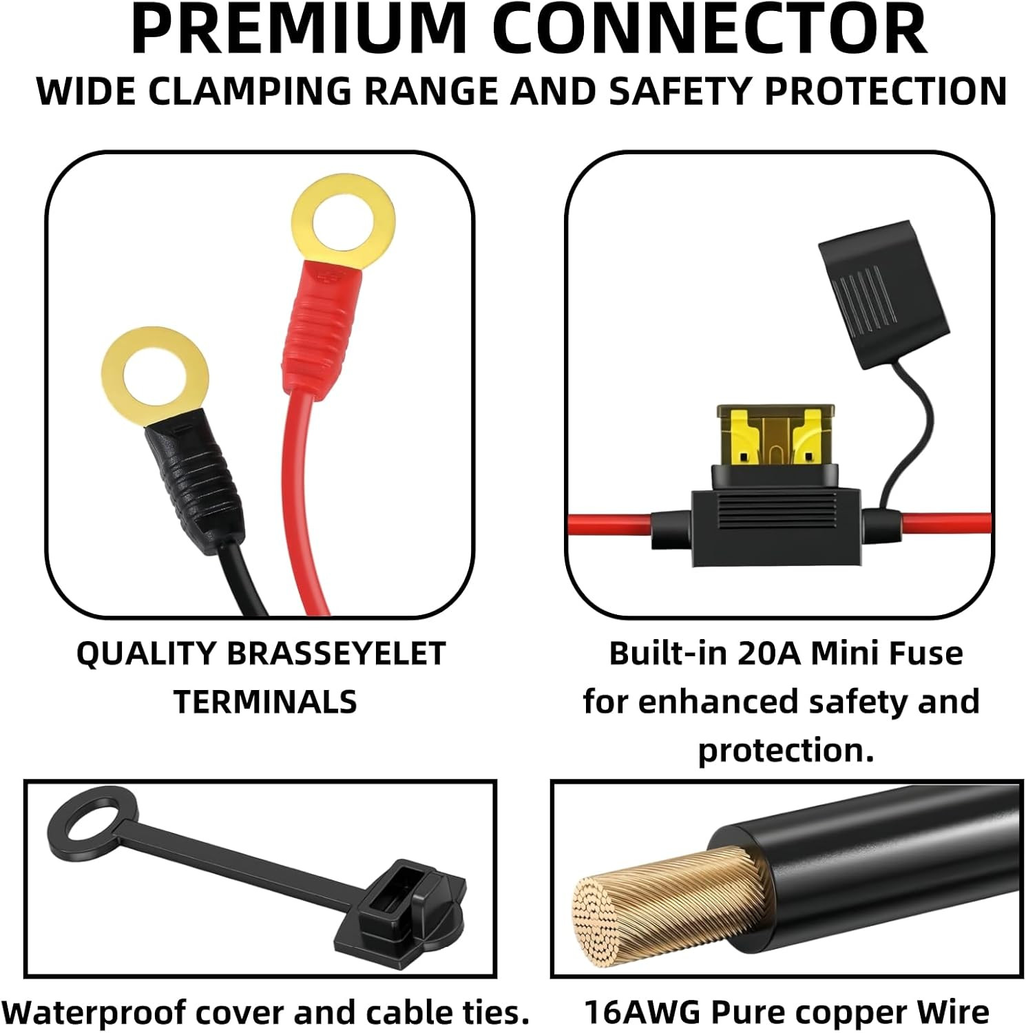(2 Pack) GC002 X-Connect Wires Harness Fit for NOCO Battery Charger Accessories,