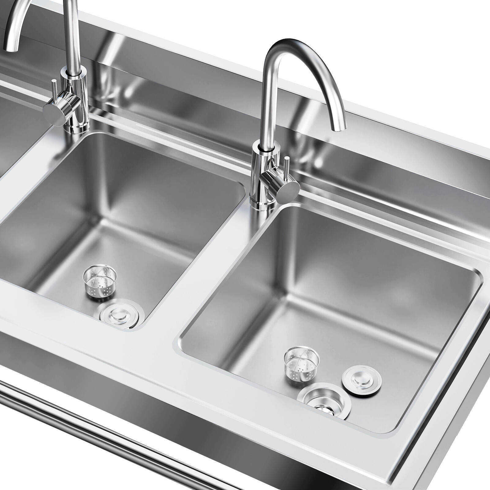 Commercial Stainless Steel 3-Compartment Sink for Kitchen & Catering Use