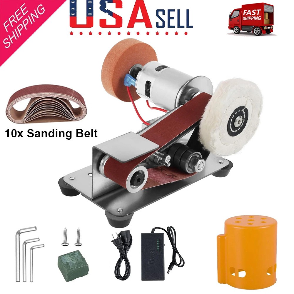 DIY Mini Belt sander Knife Apex Edge sharpener Polishing Grinding Machine w/Belt